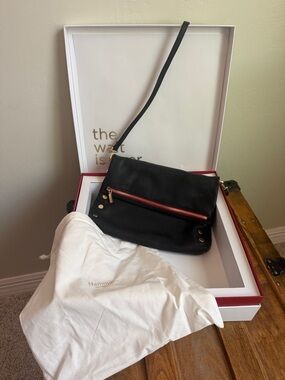 Hammitt Black VIP Large Crossbody with Gold Hardware and Red Lining